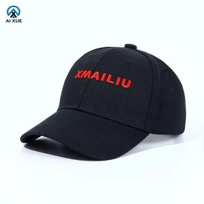 High Quality Custom Logo Baseball Cap Unstructured Black Hat With Red Letter Embroidery Fast Delivery for Wholesale Orders