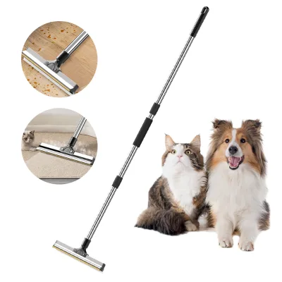 Adjustable Long Handle Carpet Rake Pet Hair Remover for Carpet Sofa