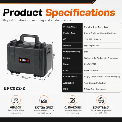 TOP Quality EVEREST EPC022-2 OEM Support Small Hard Case IP67 Premium Waterproof Shockproof Custom Watch Case with Foam
