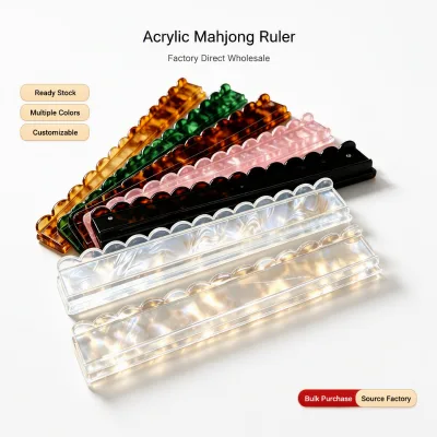 For Acrylic Mahjong Rack with Pusher Magnetic Organizer Portable Ruler Multi-Color