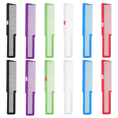 Super Custom Color and Logo Barber Parting Comb Flat Top Clipper Comb Carbon Fiber Hair Cutting Styling Comb for Cuts