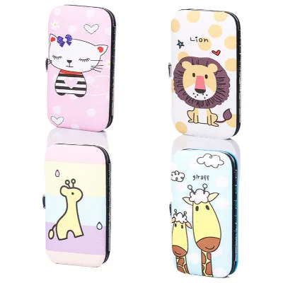 7 Piece Cute Cartoon Printed Nail Care Set Professional Manicure Tools with Nail Clippers Pedicure Kit in Stock
