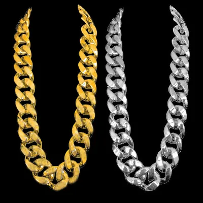 Big Initial Plastic Choker Chunky HipHop Chain Necklace