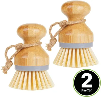 2024 Bamboo Kitchen Brush Washing up Brushes Round Bamboo Dish Brush for Cleaning Pots and Pan