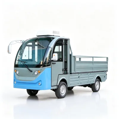 CE Certified 48V Electric Flatbed Cargo Truck 2 Seater Utility Vehicle for Factory Warehouse Park Delivery LHD