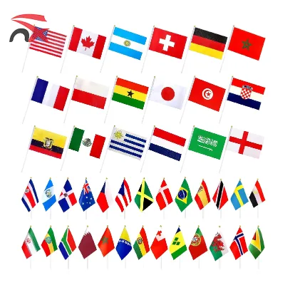 Premium Durable Patriotic Themed Souvenir National Flag Printed Hand Wave Flags for Independence Day Decor