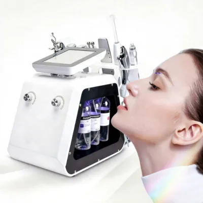 Portable 9 in 1 Facial Care Skin Equipment Peel Firming Dermabrasion Oxygen Jet Facial Care Machines Bubble Beauty Machine