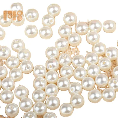No Hole Pearl Beads 3/4/6/8/10 MM Acrylic Round Loose Beads for Jewelry Making DIY Accessories