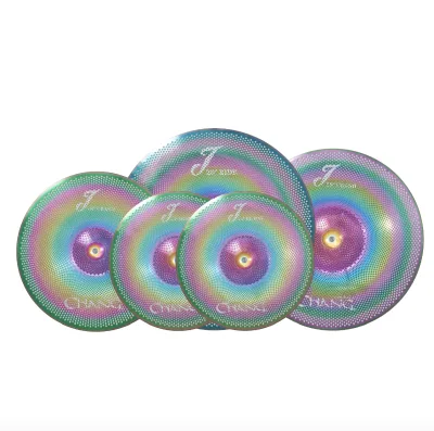CHANG Quiet Low-Volume Rainbow Color Alloy Cymbal Set High Quality Professional Practice Accessory Drum Set Percussion J-C16R
