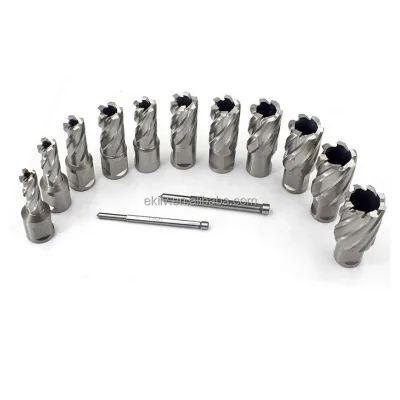 OEM EKIIV 11PCS High-speed Steel HSS Annular Drill Bits & Broach Cutters Set High Quality Bright Uncoated