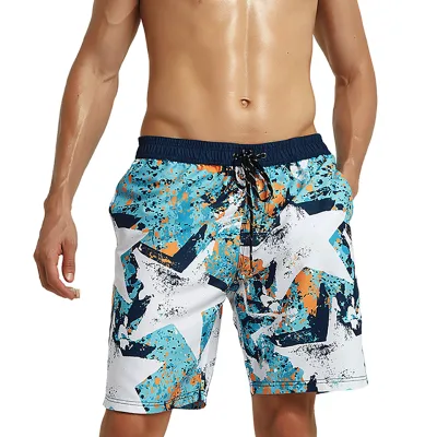 Wholesale Men's Beach Shorts Summer Sea Printed Quick Dry Low Waist Bermuda Teen Short Beach Shorts Pants Swimwear