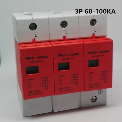 AD SPD 60-100KA 3P Surge Arrester protection Device Electric House Surge Protector D 420V AC