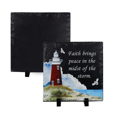 Wholesale Custom logo Pattern UV Printing Slate Sublimation Engrave UV Blanks Photo Slate for Heat Transfer Coasters Plate