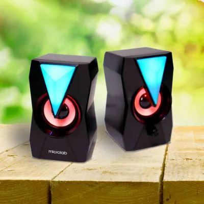 2.0 Compact Computer Speakers with RGB Gaming Stereo Micro Speaker