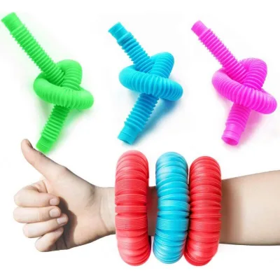 24 Pack Fidget Pop Tube Toys for Kids and Adults Pipe Sensory Tools for Stress and Anxiety Relief Cool Bendable Multi Color Tube
