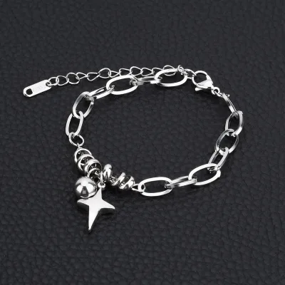 Cross Pendant Bracelet Stainless Steel Men's Bracelets Cross Star Sphere Handmade Fashion Jewelry