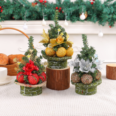 Mini Christmas Xmas Tree for Table Decoration 20cm Artificial Christmas Tree With Balls