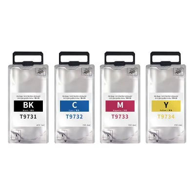 Compatible T9741 T9744 Pigment Ink Bag Cartridge for Epson WF C869Ra Printer with One Time Chip