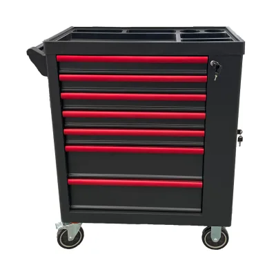 Popular 7-Drawer Iron Tool Trolley Cart Rolling Toolbox with Custom OEM Support
