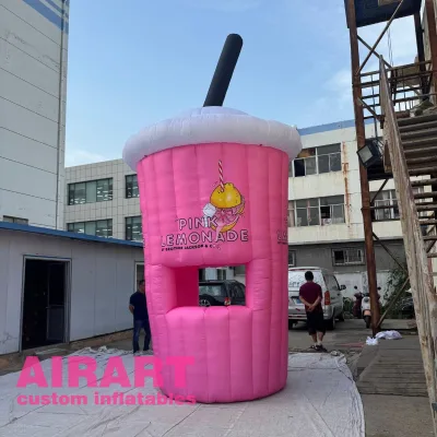 Pink Mobile Lemonade Stand for Sale, Lemonade Stand Booth for Market Event Decoration