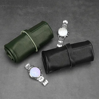 Luxury PU Leather Watch Roll Handmade Waterproof Multi-Purpose Travel Case Watch Roll-up Organizer