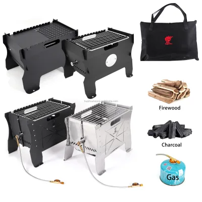 New Design Propane Firewood Mulit Fuel Brazier Outdoor Camping Gas Wood Burning Fire Pit With BBQ Grill