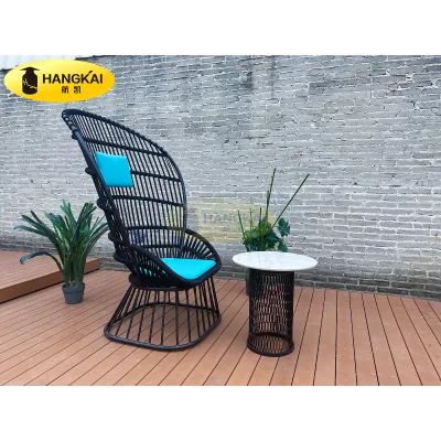 Leisure Design High Backrest Garden Chair Rope Woven Outdoor Sofa