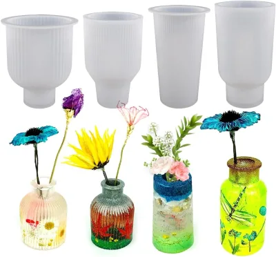 Concrete Silicone Mold Vase Tabletop Vase Silicone Molds for Concrete Decorative Vase Silicon Mold for Pots