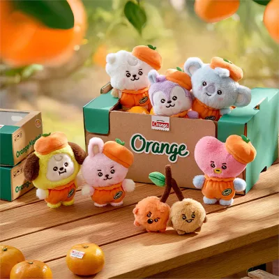 2026 Spot Wholesale K-pop Mini Cute Fan Gifts Orange Party  Series Mascot Idol  Charm Pendant Cartoon Kpop Plush Doll Keychain