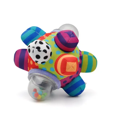 Educational Baby Ring Rattle Sensory Toys for Baby Music Sense Learning Toys Infant Soft Hand Grabbing Rattles