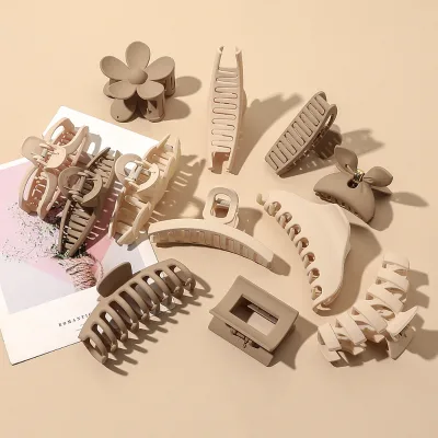 Korean Fashion Matte Hollow Larger Plastic Hair Claws Clip for Women Hair Accessories