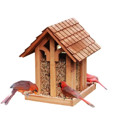 Bird House Bird Feeder Suspended House Shaped Bird Feeder Courtyard Decoration