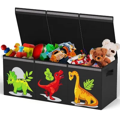 Custom Private Label Neatening/Storage Detachable Cloth Fabric Toy Print Foldable Storage Cube Box for Kids