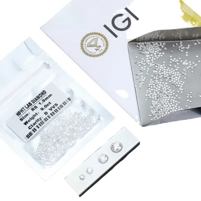 1ct 1 Pack Wholesale Certified VS Synthetic Made Lab Grown HPHT CVD Melee Loose Diamond 1.9mm Stone Synthetic Diamond