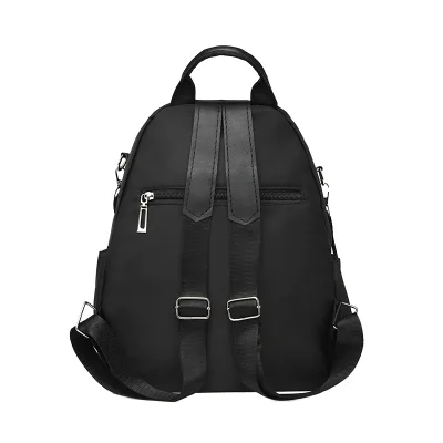 Women's Nylon Waterproof Softback Square Backpack 20-35L Capacity Daily Use Large Storage Fashionable Rivet Design Zipper