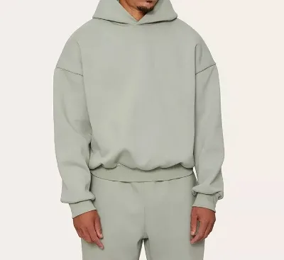Oem High Quality Custom logo Heavyweight Oversized Double Layer Hoodie 100%cotton Drop Shoulder Hoodie
