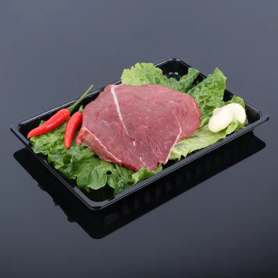 Hengmaster New Design White Ecofriendly Rectangle Plastic Transparent Trays Vacuum Packaging Food Tray