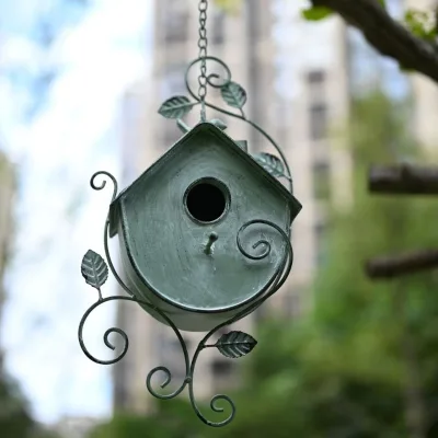 Modern Minimalist Wrought Iron Birdcage Hanging Piece Outdoor Courtyard Garden Arrangement Decoration Creative Pendant Vintage