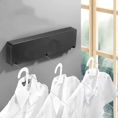 Retractable Clothesline Heavy Duty Clothes Drying Laundry Line Retracting Hanging Clothing Drying Rack