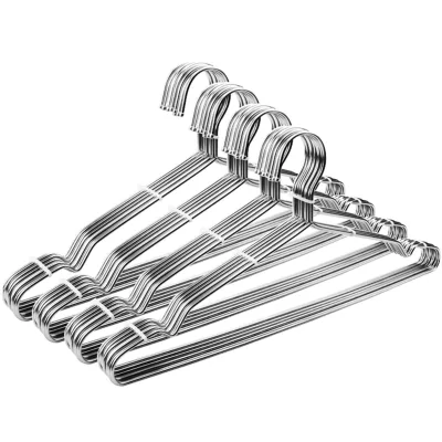 JH Custom Strong Stainless Steel Wire Suit Coat Hanger Metal Clothing Hanger