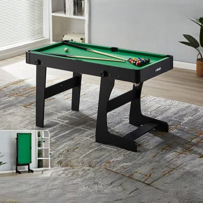 For 1.2m Foldable Pool Table for Teens Kids Indoor Household Billiard Table Dual Use American English Snooker Game Desk