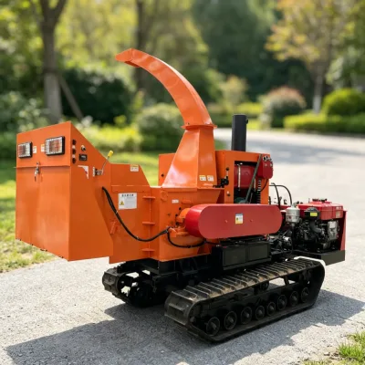 Automatic Feeding Wood Chipper Chain-Plate Branch Shredder Wood Waste Crusher Landscaping Shredding Equipment 250mm Max