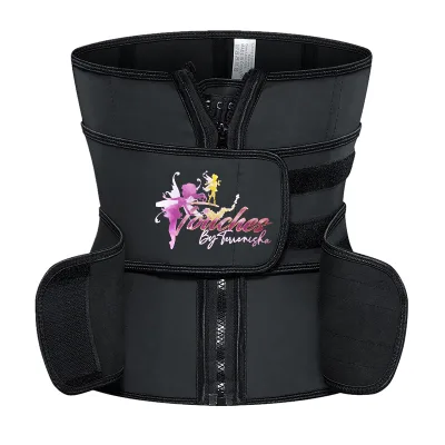 2025 New Women Waist Trainer with Double Belt Entraineur De Taille En Latex Sauna Effect Waist Cincher Workout Training Corset