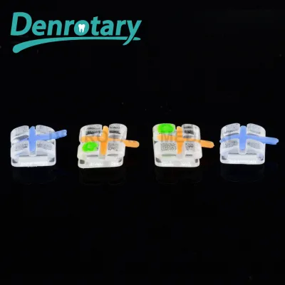 Custom Label Dental Wholesale Orthodontic Sapphire Brackets Rare Earth Soild Bit Bead 0.022''/0.018'' Size Roth M-B-T System