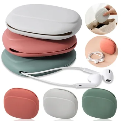 Silicone Earphone Storage Case Data Cable Storage Box Charger Earbud Storage
