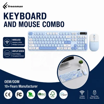 OEM ODM Wholesale Multifunctional Office Home PC Wireless 2.4G Computer Gaming Keyboard and Mouse Combo