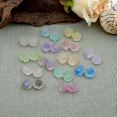 Sandblasted Irregular Stone Jewelry Accessories with Luminous Colors Epoxy Resin Straight Hole Bracelet Pendant Accessories