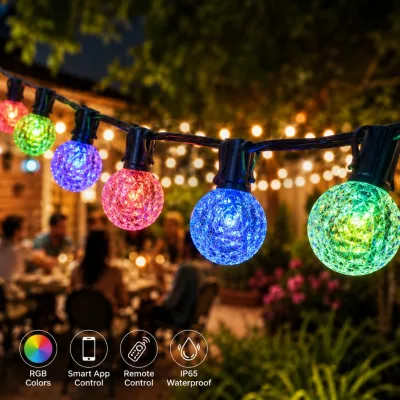 Weatherproof Lights Outdoor String Lights with UV Resistant Cable and Shatterproof Bulbs for Resort Patios Decor Set