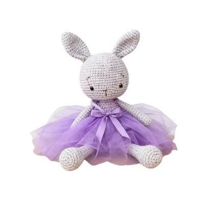 Wholesale Crochet Plush Toys Soft Cotton Knitted Cute Bunny Handmade Stuffed Animals Toy