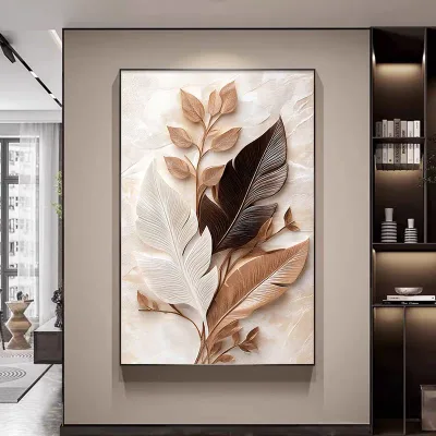 Home Wholesale Modern Fashion Noble Matte Design Hotel Coffee Living Room Surface Embossed Texture Leather Print Decor Painting